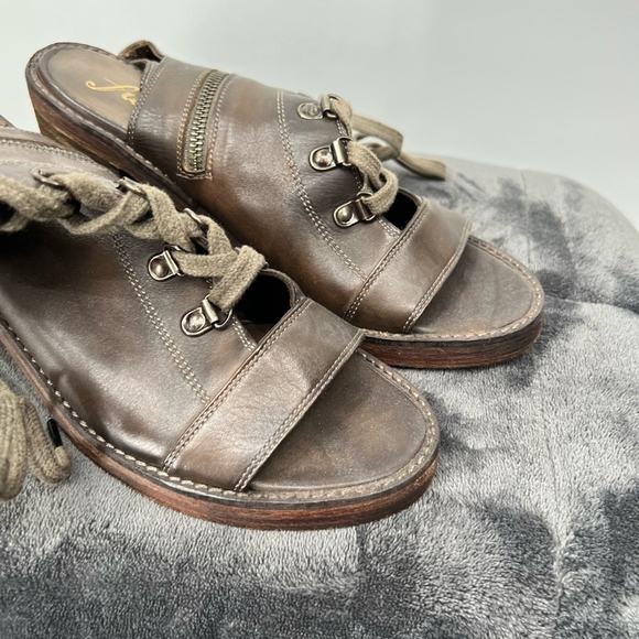 Free People City of Lights Open Toe Booties Lace Up - Picture 2 of 8